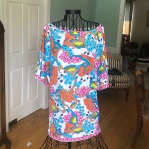 Trina Turk Printed Cold-Shouler Blouse